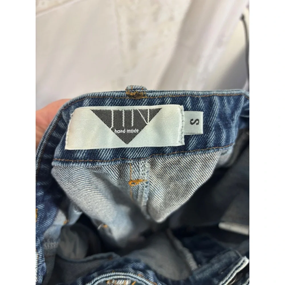 Blue Denim High Waist 90s Vibe Baggy Streetwear Shorts Size XXS